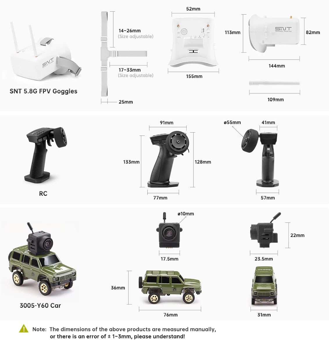 SNT Y60 1:64 3005 Patro Atom Series Micro FPV Car PLUS BONUS ROCK