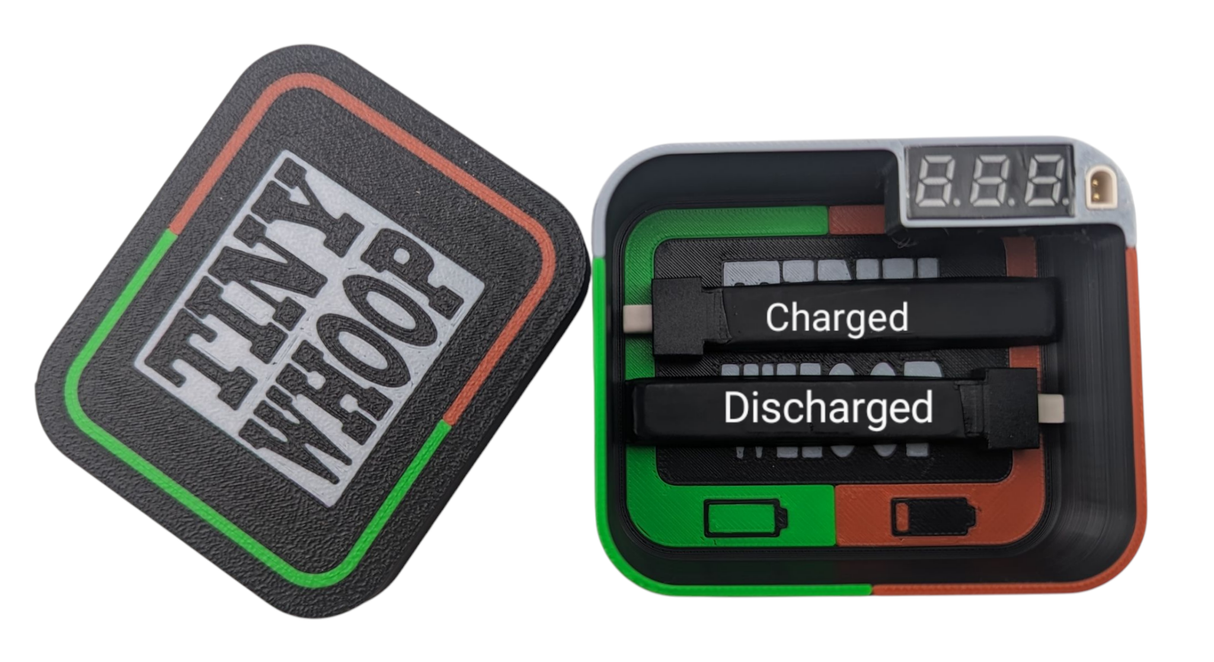 Tiny Whoop Juice Box - Battery Storage and Voltage Checker