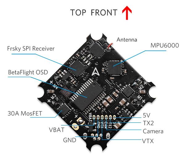 BetaFPV F4 Brushed Flight Controller FrSky RX + OSD - Tiny Whoop