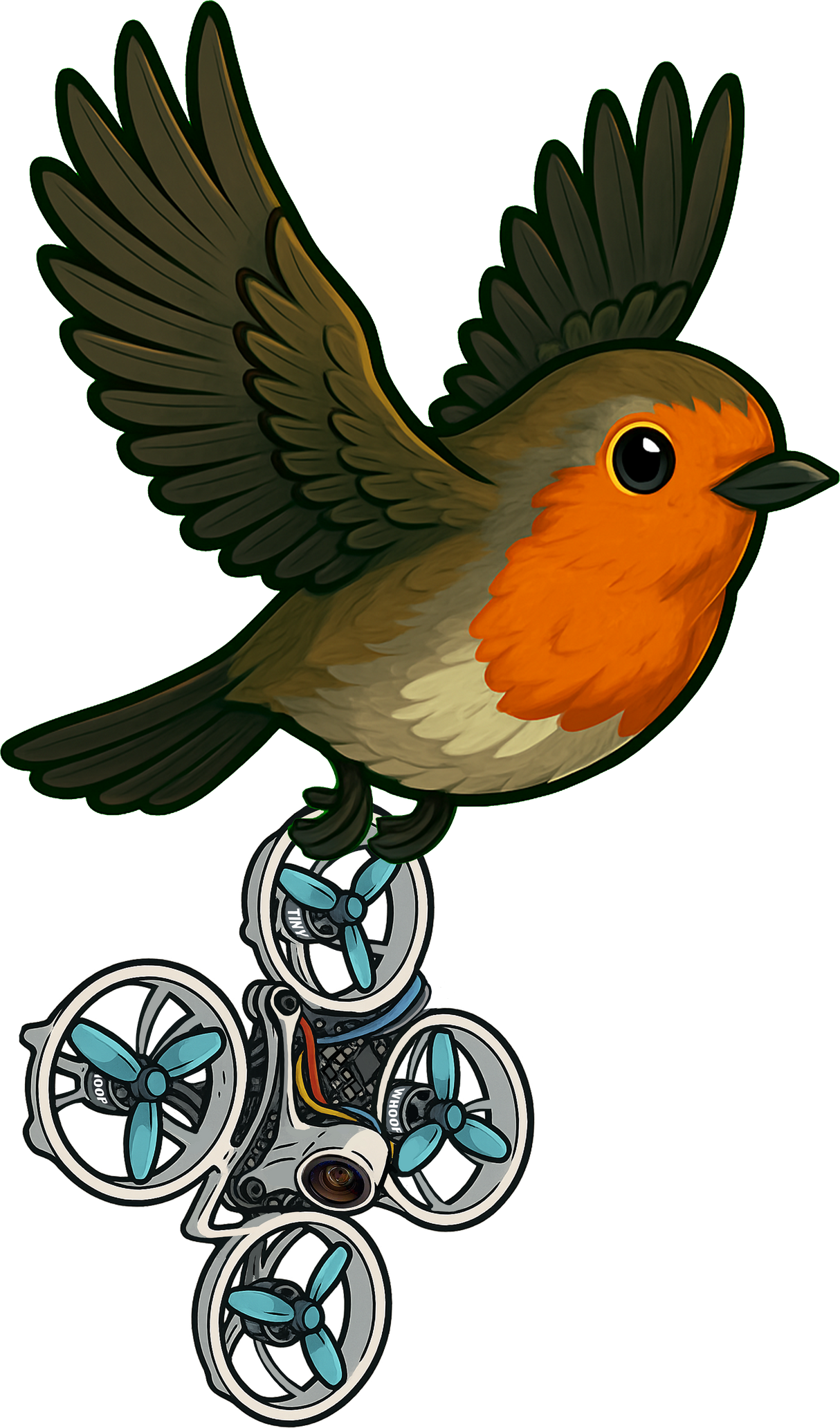 European Robin Attack Sticker