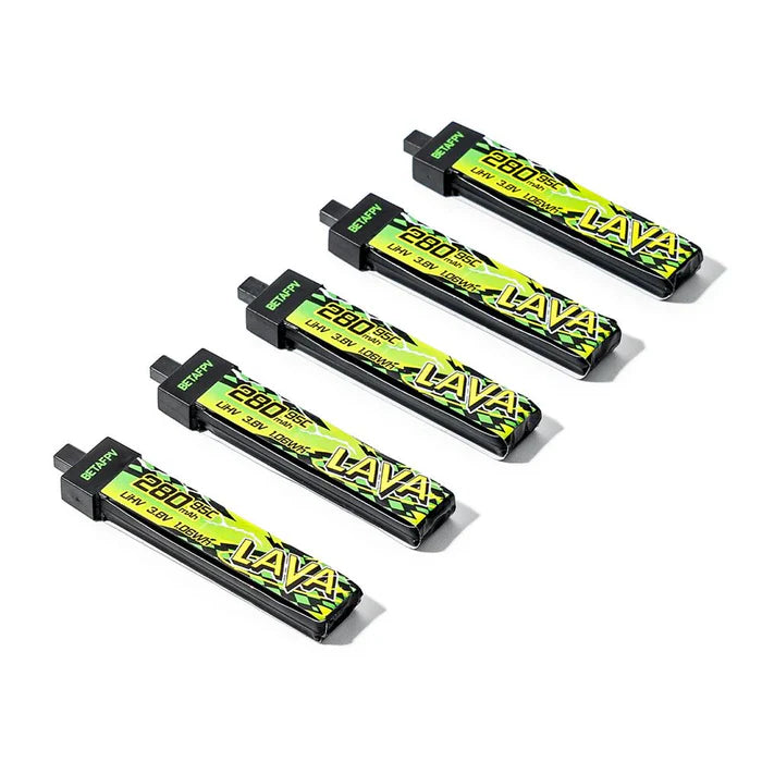 BETAFPV LAVA II 1S 280mAh 4.35v HV 95C BT2.0 Battery (5PCS)
