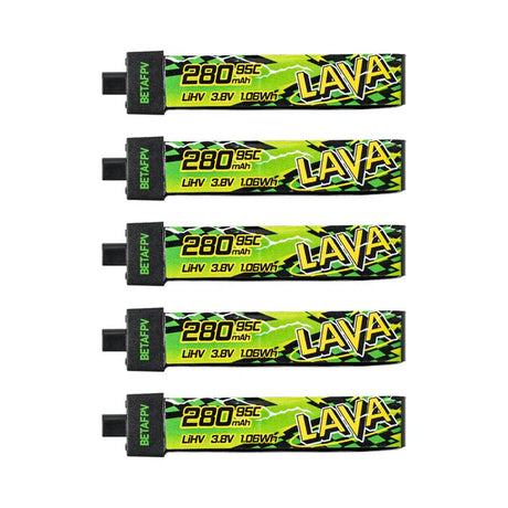BETAFPV LAVA II 1S 280mAh 4.35v HV 95C BT2.0 Battery (5PCS)