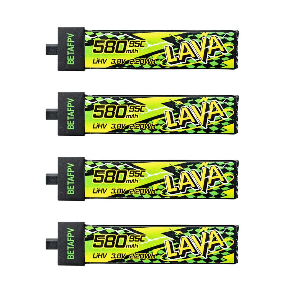 BETAFPV LAVA II 1S 580mAh 4.35v HV 95C BT2.0 Battery (4PCS)