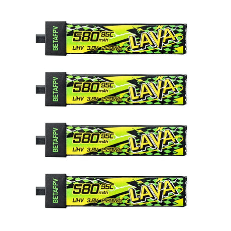 BETAFPV LAVA II 1S 580mAh 4.35v HV 95C BT2.0 Battery (4PCS)