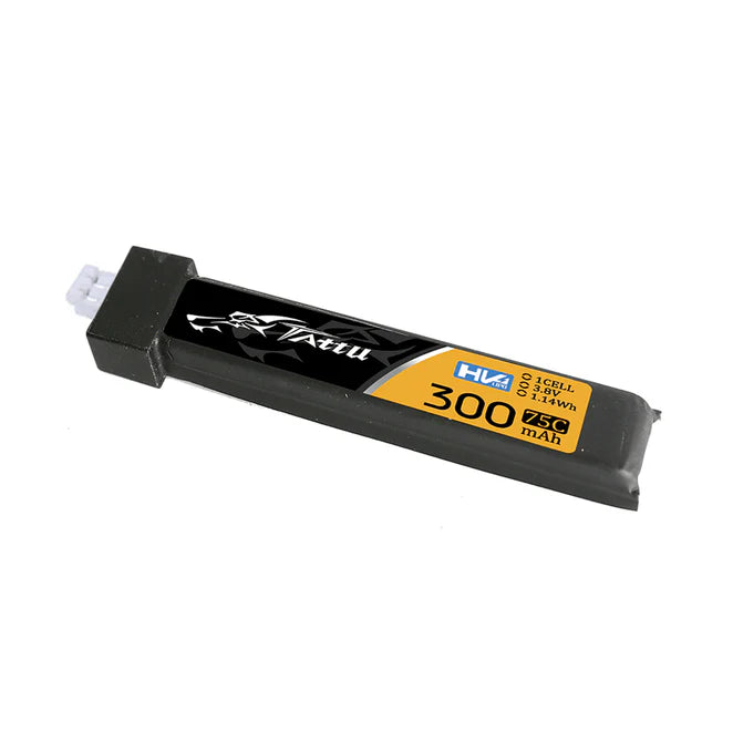Tattu 300mAh 3.8V High Voltage 75C 1S1P Lipo Battery Pack with JST-PHR 2.0 Plug - 5pcs