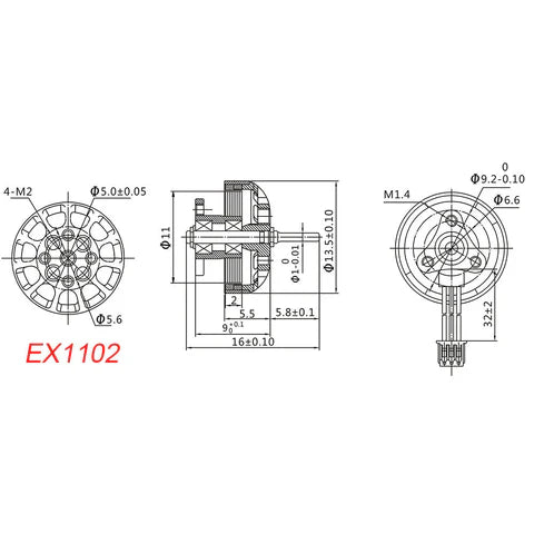 Happymodel EX1102 2S Brushless Motor 1.5mm Shaft