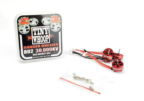 802 30000kv Tiny Whoop DANGER Onesies Brushless Motors - RED ROCKETS