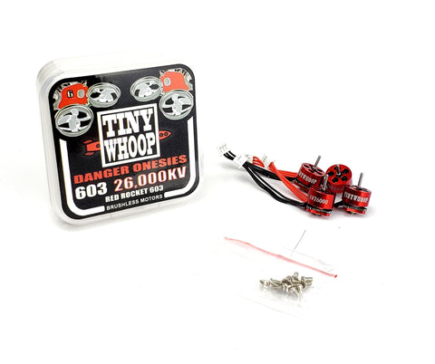 603 26000kv Tiny Whoop DANGER Onesies Brushless Motors - RED ROCKETS