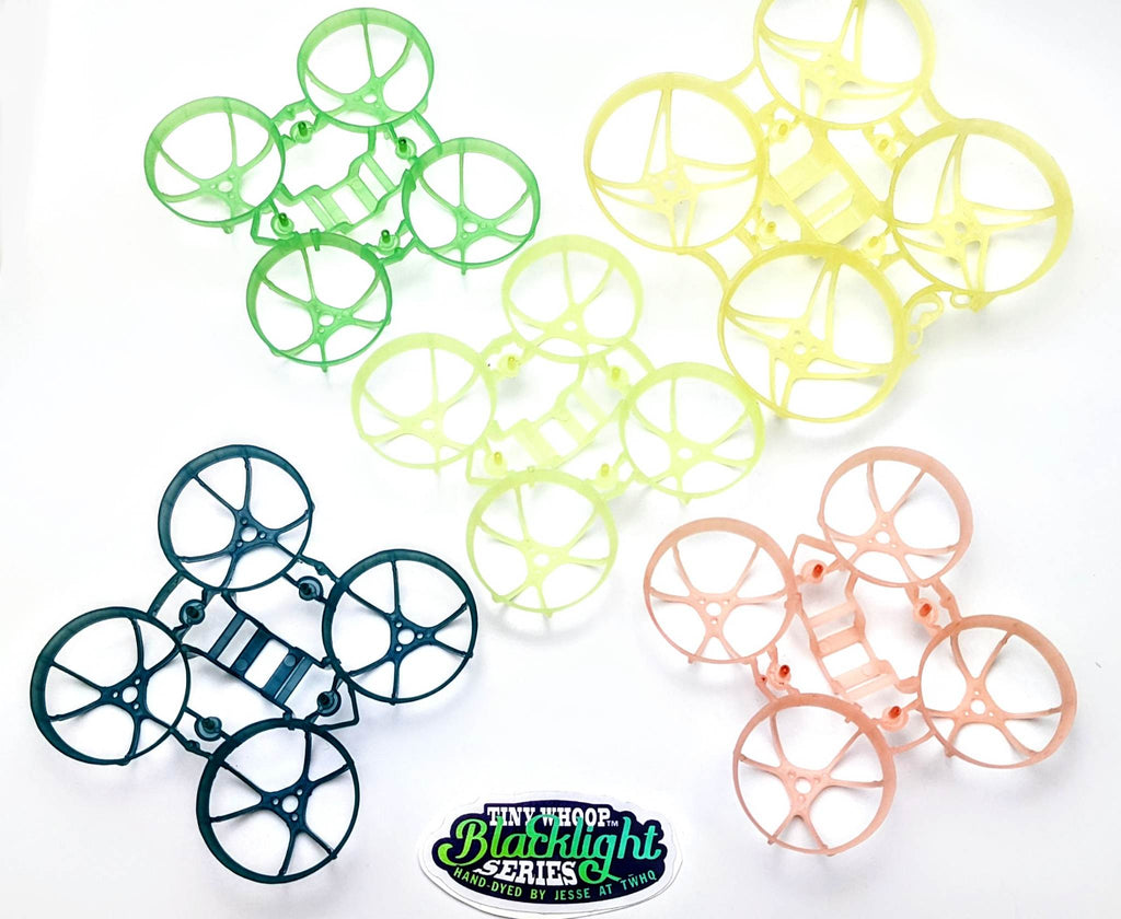 Blacklight Reactive Dyed Meteor 65 and 75 Frames Tiny Whoop