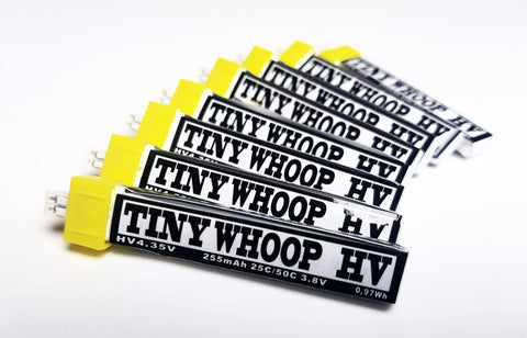 TINY WHOOP HV 255mah 1s Lipo BATTERY - POWERWHOOP (PW) Connector type - Tiny Whoop