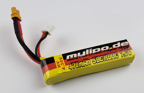 MyLipo 470mAH 2S HV 7.6v Lipo Battery - XT30 Connector - Tiny Whoop