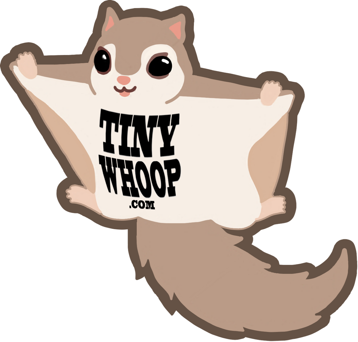 Cute Whooping Tiny Whoop Flying Squirrel Sticker