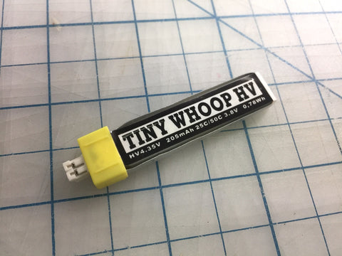 TINY WHOOP HV 205mah 1s Lipo BATTERY - POWERWHOOP (PW) Connector type - Tiny Whoop
