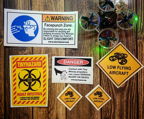 Warning Sign Sticker Set - Tiny Whoop - Tiny Whoop